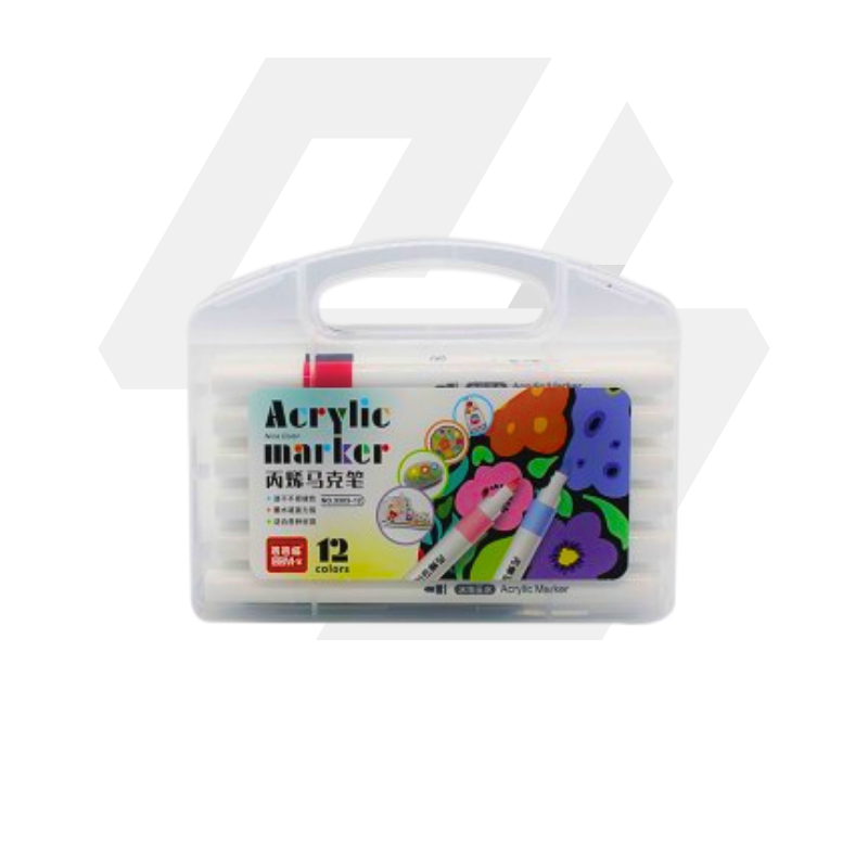 Maleta Marcador Acrilico 12pcs - (HK457/303-12)