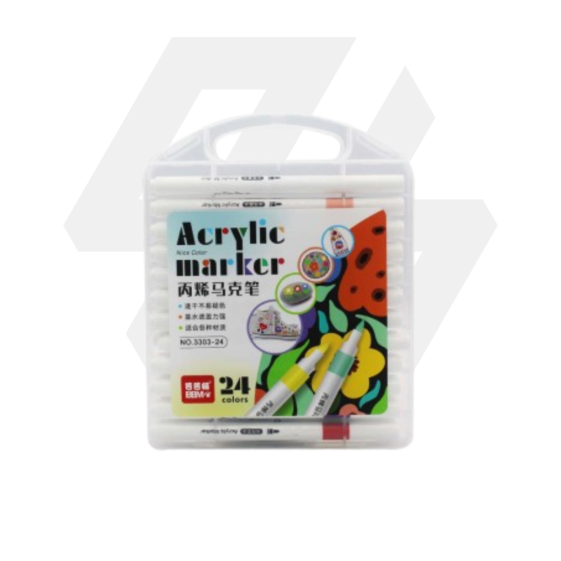 Maleta Marcador Acrilico 24pcs - (HK458/303-24)