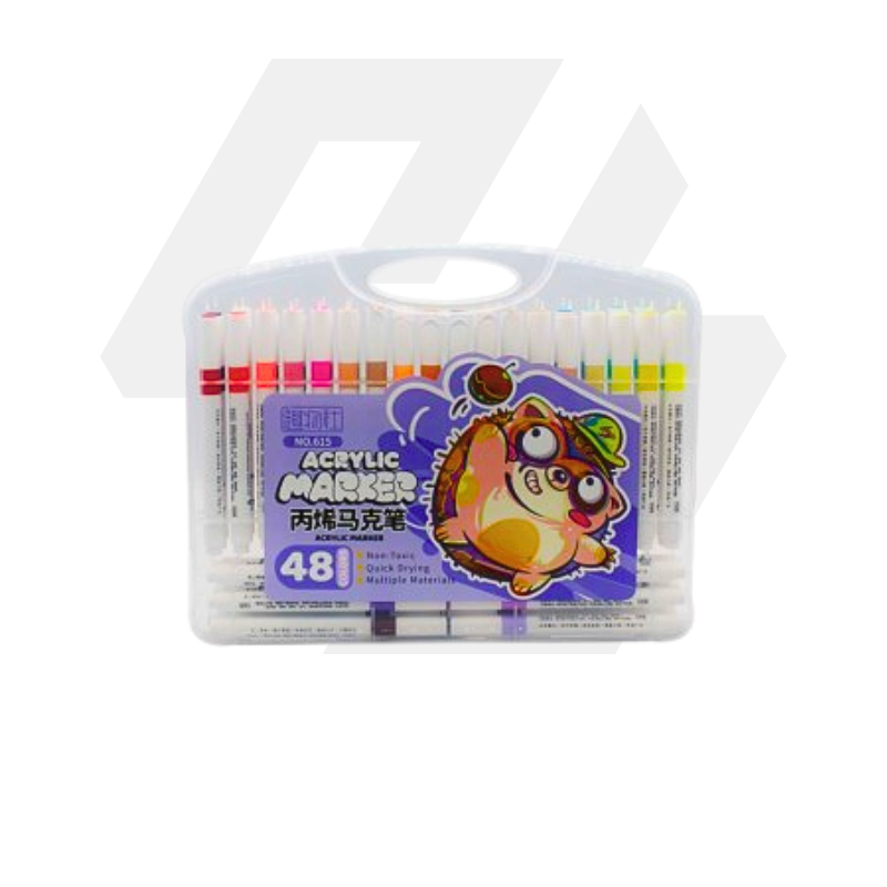 Maleta Marcador Acrilico 48 pcs - (HK456)