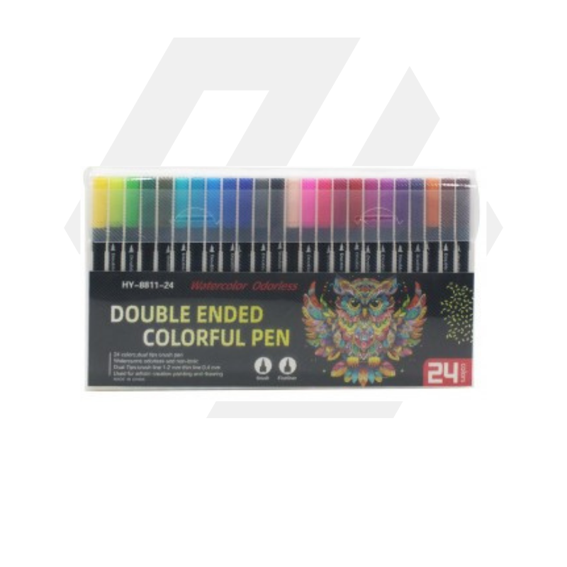 Marcador Doble Punta 24pcs - (HK8811-24)