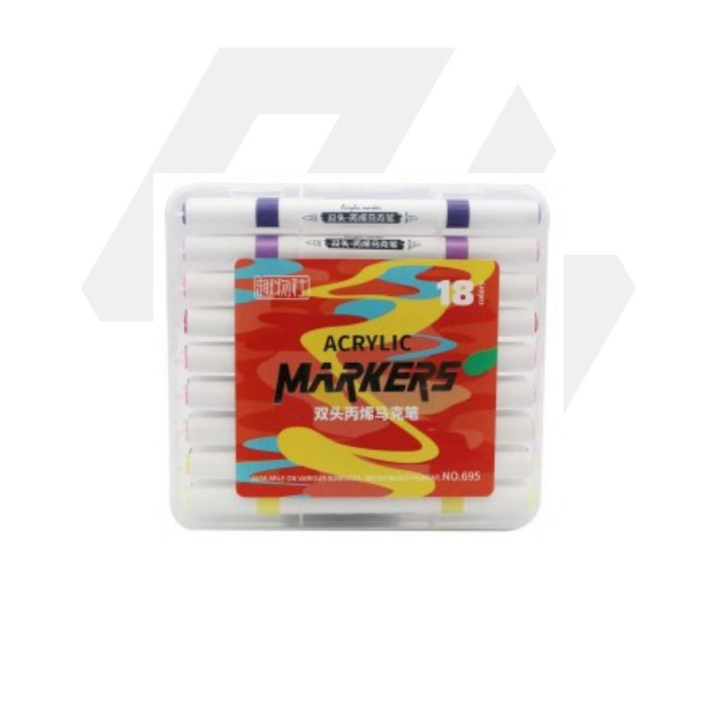 Maleta Marcador Acrilico 18 pcs - (HK581)