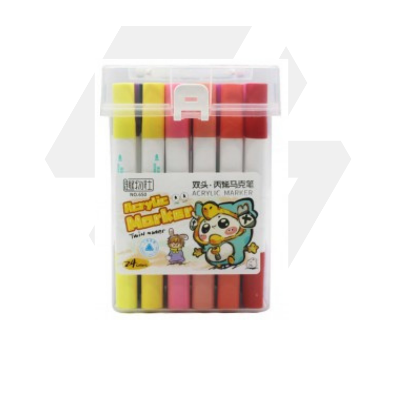 Marcador Acrilico Doble Punta 24pcs - (HK479)