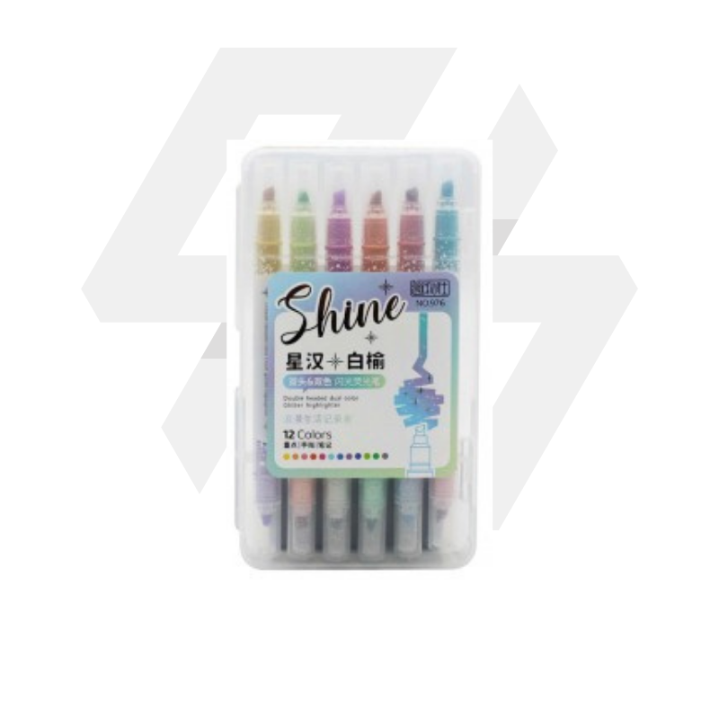 Marcador Bicolor Shine 6pcs - (HK483/976)