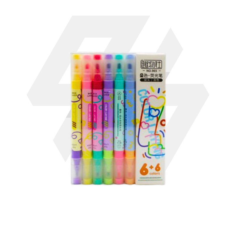 Pincel Marcador Doble Punta 12pcs - (HK463/965)