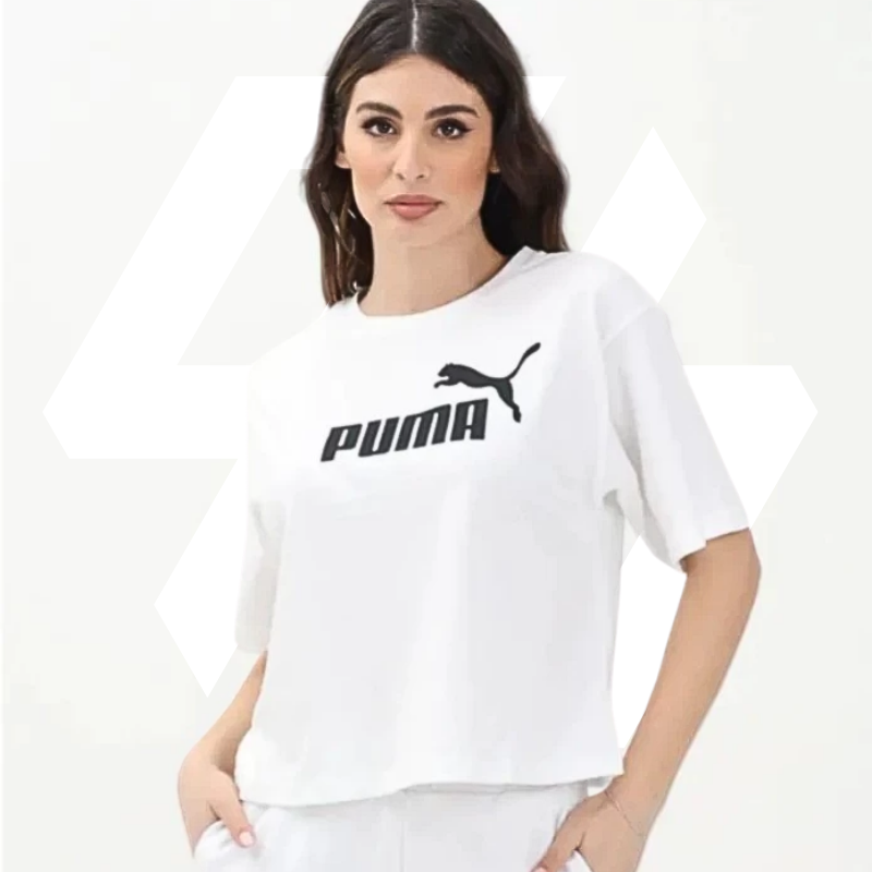 REMERA PUMA ESS CROPPED  RELAX WHITE (HF7202)