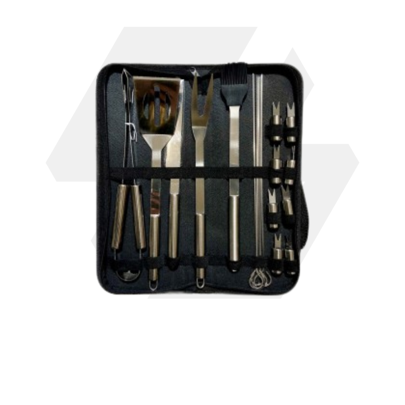 Bolsa Kit p/ Asado 18pcs Cabo Metal - (HK375)